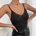 Women's Lace Lingerie Camisole, Sexy Low Back Slim Fit Strap Cami Top For Layering_ecoleips.com