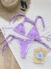 Women's Clothing Solid Color Multi String Sexy Backless Bikini Split Swimsuit Female_ecoleips.com