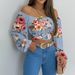 Women's Clothing Spring Summer Women's Off Shoulder Long Sleeve Cross Strap Top Style For Formal & Casual For Women_ecoleips.com