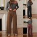 Women's High-Waist Wide-Leg Trousers - Casual Blazer Pants With Button Closure For Spring Summer Versatile Color Selection_ecoleips.com