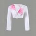 Women's Long Sleeved Outer Cover Swimsuit Two Piece Printed Tie up Bikini Four Piece Set Outerwear_ecoleips.com
