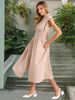Summer Sexy Fitted Waist V Neck Pleated Zipper Dress For Women Elegant Clothing_ecoleips.com