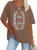 ADOREJOY Oversized Tshirts For Women V Neck Summer Graphic Tees Casual Short Sleeve Loose Tops 2026_ecoleips.com