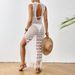 Women's Clothing Hollow Floral Beach Skirt Waist Strap Tassel Long Skirt Popular Beach Skirt_ecoleips.com