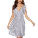 Women's V-neck Sleeveless Mid-length Sequin Little Dress 5128_ecoleips.com