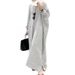 "Modest Striped Cotton Linen Cardigan Dress – Loose Fit Plus Size Cover-Up For Muslim Women"_ecoleips.com