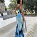 New Arrival 2025 European And American Style Sexy Hottie Women's Printed Suspender Slim Dress Beach Skirt_ecoleips.com