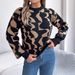 Ins Style 2023 Autumn Winter Casual Color-Block Striped Long Sleeve Pullover Sweater Women's Fashion_ecoleips.com