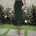 Women's Clothing new elegant knitted hip-wrapped hollow burnt flower fishtail skirt mid-length skirt one piece delivery_ecoleips.com