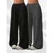 Women's European American Style Sports Casual Pants Loose Slimming Wide Leg Fashionable Comfortable Fit Bottoms_ecoleips.com