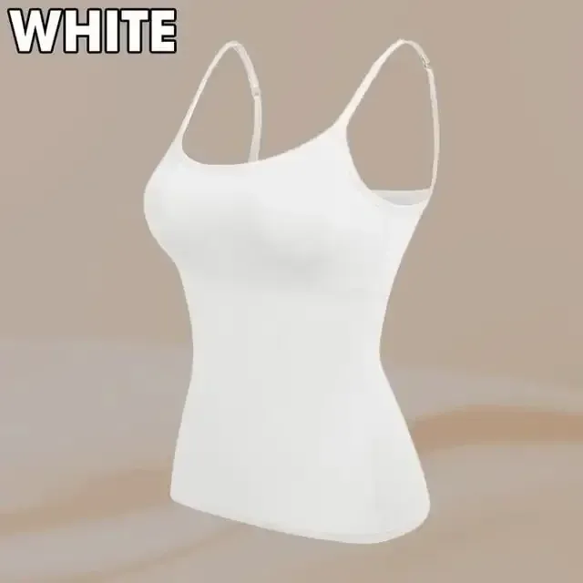 Sexy Women Tops Solid Padded Bra Spaghetti Camisole Top Women Vest Women Camisole With Built In Bra Cami Top Vest Tank Top 2024_ecoleips.com