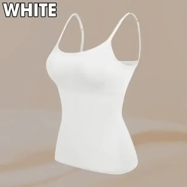 Sexy Women Tops Solid Padded Bra Spaghetti Camisole Top Women Vest Women Camisole With Built In Bra Cami Top Vest Tank Top 2024_ecoleips.com