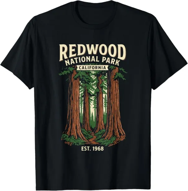 Women's T-Shirts Redwood National Park California Vintage Design T-Shirt_ecoleips.com