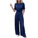 Women's Summer Two-Piece Set Short-Sleeved Loose round Neck T-Shirt And Wide Leg Pants Casual Comfortable Outfit_ecoleips.com