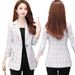 Plaid Small Blazer For Women, 2025 New Style, Elegant Slim Fit, Thin Short Waist-Cinching Spring And Autumn Trench Coat_ecoleips.com