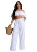 Casual Ruffled Two Piece Trousers Set Women's Clothing_ecoleips.com