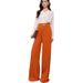 Elegant High-Waisted Wide-Leg Pants For Women - Stretch Polyester Trousers With Metallic Accents, Office & Casual Wear_ecoleips.com