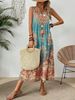 Holidaya Ladies Summer Floral Print Round Neck Sleeveless Dress For Casual Or Vacation Maxi Vacation Beach Outfits Women_ecoleips.com