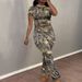 Women's Clothing Casual Fashion Random Printing Short Sleeved T Shirt Trousers Women's Suit_ecoleips.com