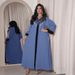 Modest Abaya Dress Luxurious Modesty: Muslim Abaya Dress With Lace & Velvet Trim – Embellished Long Sleeve Maxi Gown (Royal Blue)_ecoleips.com