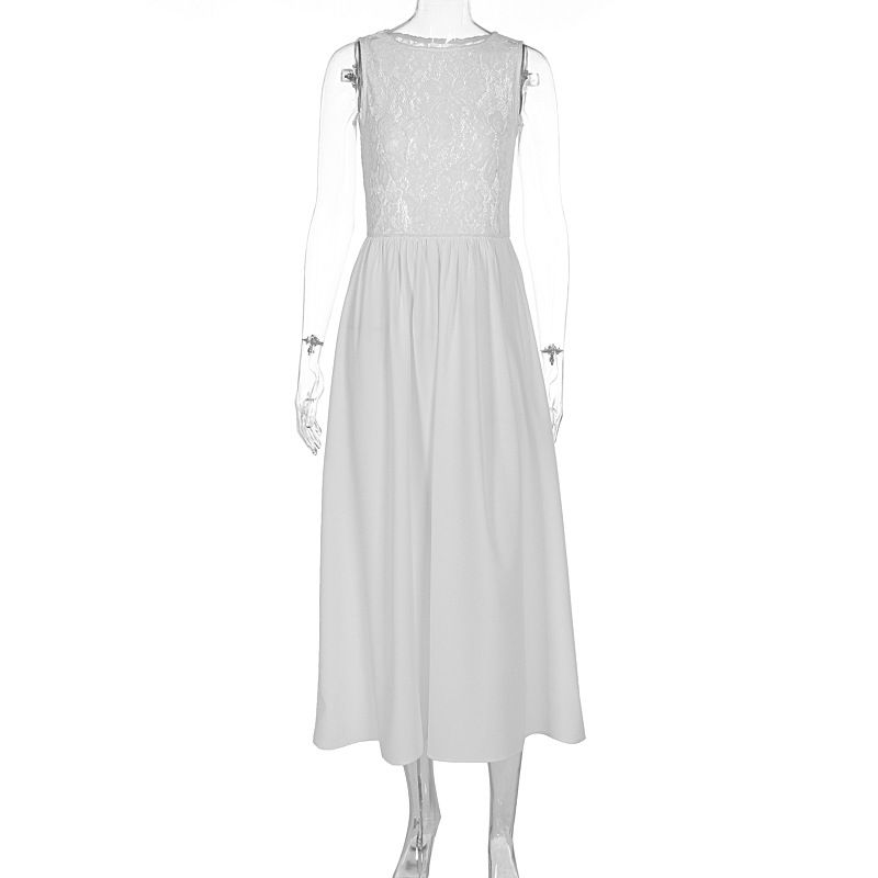 Elegant Sexy Long Evening Party Dress Sleeveless Lace Patchwork Slim Fit Formal Gown For Women Dinner Party Wedding Event_ecoleips.com