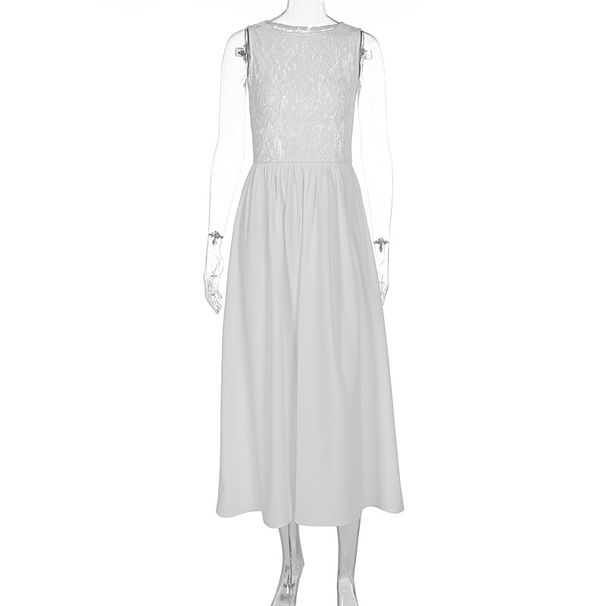 Elegant Sexy Long Evening Party Dress Sleeveless Lace Patchwork Slim Fit Formal Gown For Women Dinner Party Wedding Event_ecoleips.com