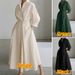 Women's Clothing Elegant Shirt Dress Solid Color Long Sleeve Female Casual High Waist Robe_ecoleips.com