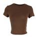 AC563 Eurean American Casual Short-sleeve Spring And Autumn Slim-fit Pullover T-shirt, Women's Streetwear Base Shirt_ecoleips.com
