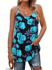 Plus Size Women's Floral Sleeveless Tank Top Elegant Summer Blouse Lightweight Comfortable Casual Wear_ecoleips.com