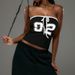 Street Style Women's Strapless Crop Top Personalized Digital Print Tie Up Design Top_ecoleips.com
