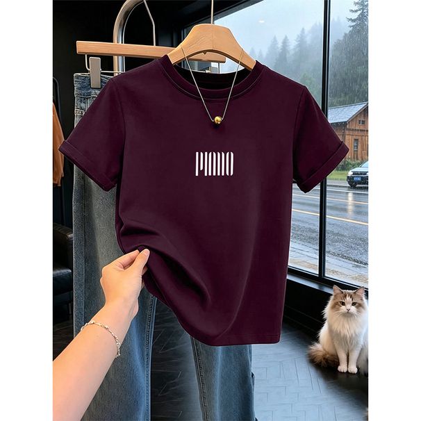 Summer New Style Women's White Cotton T-Shirt Short Sleeve Slimming Simple Versatile Elegant Base Layer Top_ecoleips.com