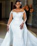 Elegant French Style Light Wedding Dress Sophisticated Lace Detailing Fitted Mermaid Silhouette High Waist Natural Ethereal Feel_ecoleips.com