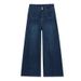 Aria Basics Retro Blue Wide-Leg Jeans For Women, Fall 2025 New High-Waisted Loose Fit Petite Floor-Length Flared Pants_ecoleips.com