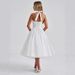 Elegant Tulle A-Line Off-Shoulder Bow Tie Party Dress For Women Comfortable Elastic Waistband Soft & Lightweight Tulle Fabric_ecoleips.com