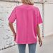 Women's Clothing Summer Loose Casual Cotton Solid Color Round Neck Short Sleeve Raw Edge T Shirt_ecoleips.com