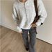European And American Cross-Border Hot Sale Versatile Soft Knitted Cardigan For Women Retro Shell Button Gray Wool_ecoleips.com