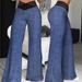 Women's High Waist Wide Leg Trousers Hollow Belt Temperament Commuting Flared Trousers Casual Bottoms_ecoleips.com