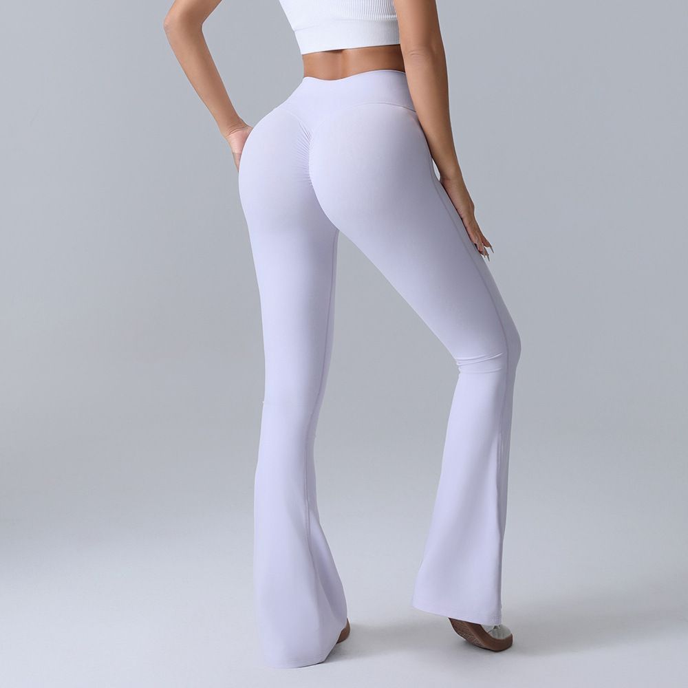 Women's Clothing New Peach Hip Lifting Yoga Flared Pants Fitness Sports Wide Leg Flared Pants High Waist Quick Drying Yoga Pants_ecoleips.com