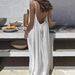 New Women's Strap Backless Loose Long Homewear Dress_ecoleips.com