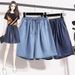 Women's Clothing Women's Linen Denim Shorts – High Waisted, Loose Fit, Casual Summer Bermuda Shorts With Stretch (Light Blue/Dark Blue/Black)_ecoleips.com