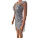 Women's Clothing Shiny Crystal Tassel Sequin Sexy Dress Nightclub Hot Party Sex Dance Short Skirt_ecoleips.com