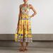 Sultry Floral Print Sundress – Strap Pocket Maxi Dress, Breathable Polyester & Adjustable Ties (S-Xl, Summer Essential)_ecoleips.com