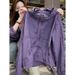 2025 Summer New Women's Elegant Purple Loose Thin Hooded Casual Sunscreen Stormtrooper Coat_ecoleips.com