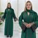 Muslim Abaya Arab Kaftan Plus Size Women's Dress With Flared Long Sleeves 8840_ecoleips.com