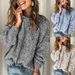 Small Batch Fashion European And American Style Women's Casual Pullover Long Sleeve Round Neck Floral Dot Knitted_ecoleips.com