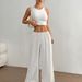 2026 New European And American Pure Cotton Fashion Casual Solid Color Loose Wide-Leg Floor-Length_ecoleips.com