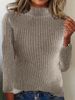 Women's Clothing Autumn And Winter New Half High Collar Pit Sweater Solid Color Long Sleeved Sweater_ecoleips.com