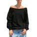 Voya Women's Sexy One Shoulder T-shirt 2026 Spring/Summer New Collection Off Shoulder Loose And Slimming Top_ecoleips.com