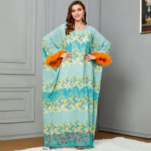 3634 Clothing Muslim Women's Abaya Batwing Sleeve Dubai 2025 New Style_ecoleips.com