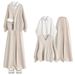 Women’s Clothing Sweater shirt with pants skirt three piece suit autumn and winter new women's new set of Korean atmosphere milk tea series simple_ecoleips.com